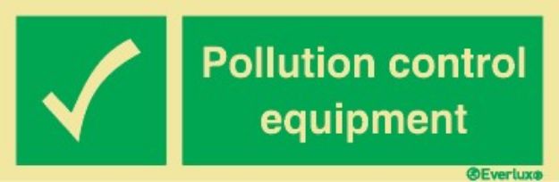 Pollution control equipment sign with supplementary text